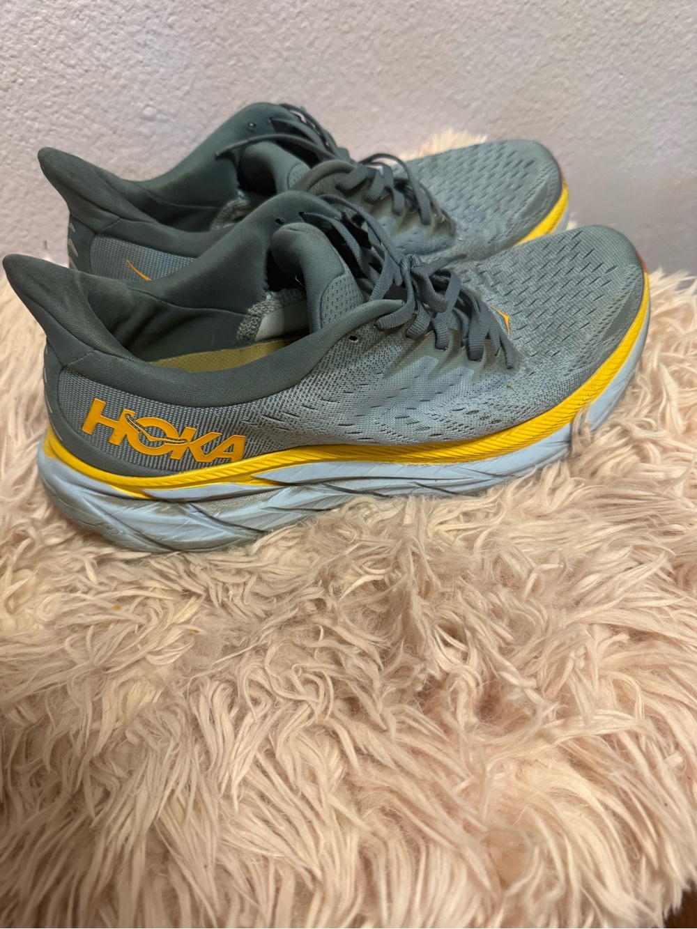 Hoka Clifton 8 blue mens sneakers size 12